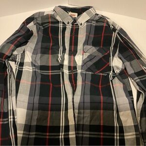 Levi's Men's Modern Fit Button Up Plaid Long Sleeve Shirt Size XL
